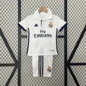 Real Madrid 2016-2017 Home Kids Kit in White with Navy Trim — product photo