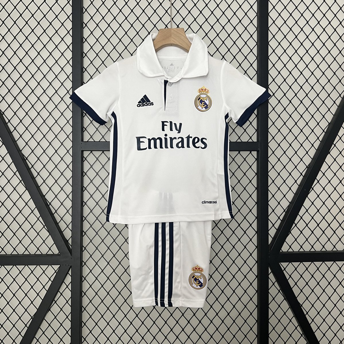 Real Madrid 2016-2017 Home Kids Kit in White with Navy Trim — product photo