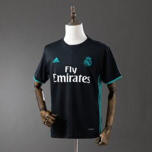 Real Madrid 2017-2018 Away Jersey in Black with Blue Trim — product photo
