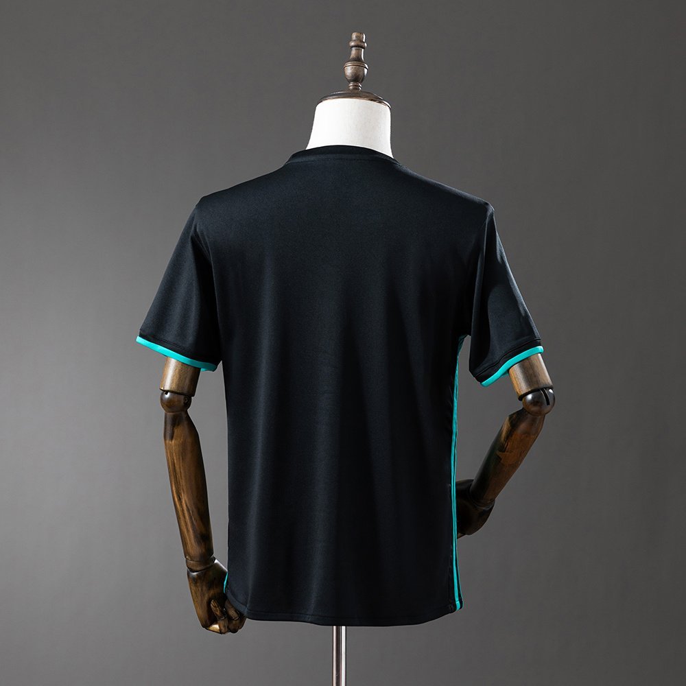 Real Madrid 2017-2018 Away Jersey in Black with Blue Trim — alternate view 1