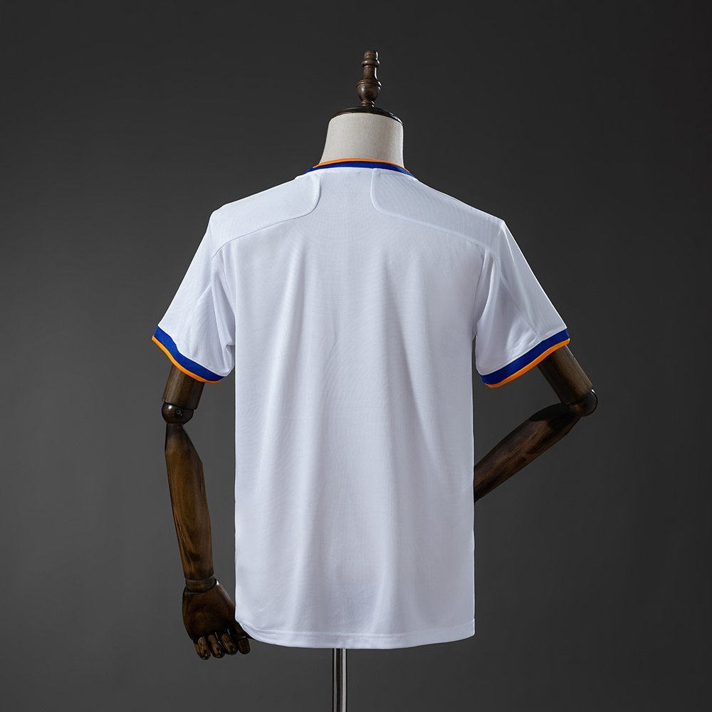 Real Madrid Home Jersey 2021-2022 - White with Blue and Orange Collar — alternate view 1