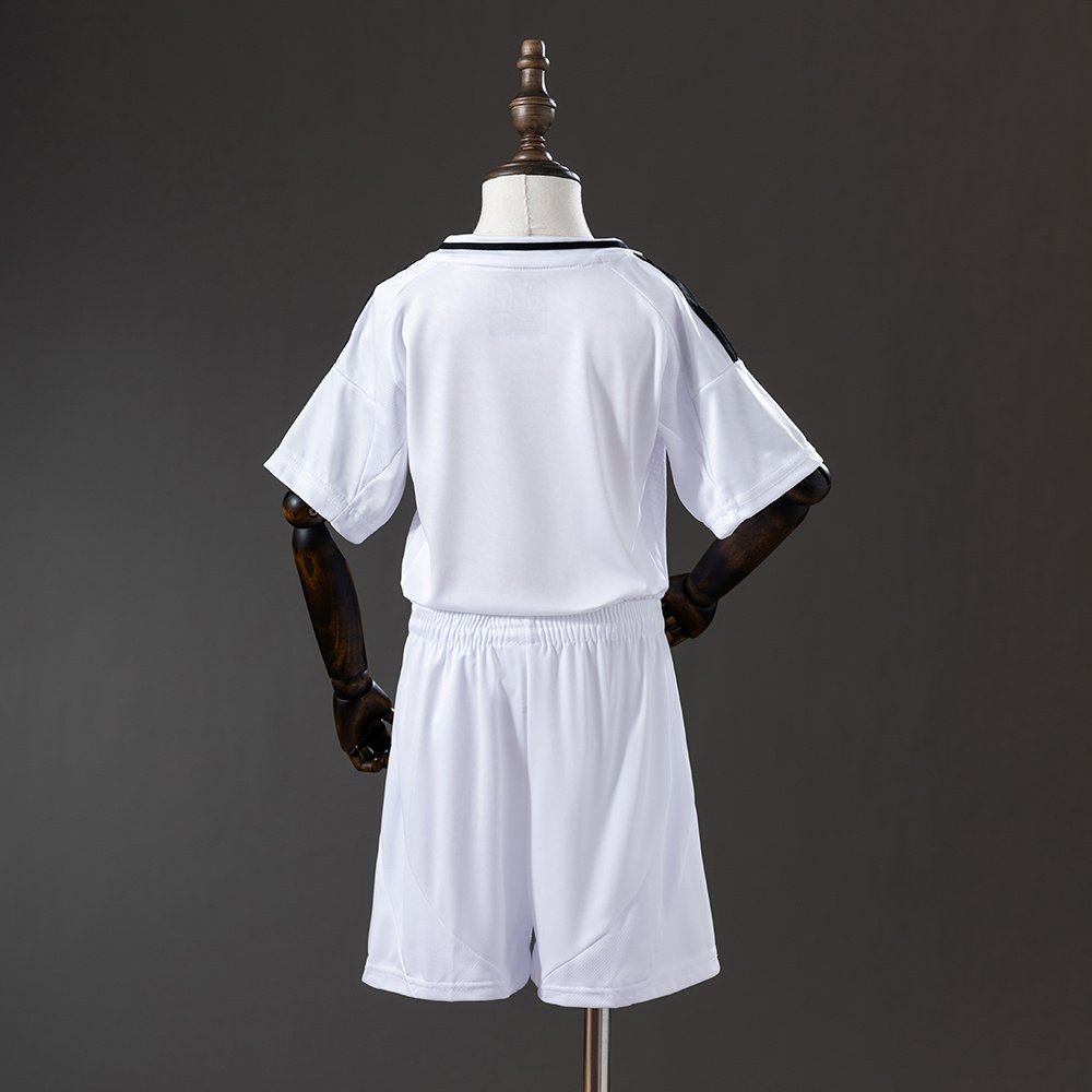 2024-2025 Real Madrid Home Kids Kit - White with Black Shoulder Stripes — alternate view 1