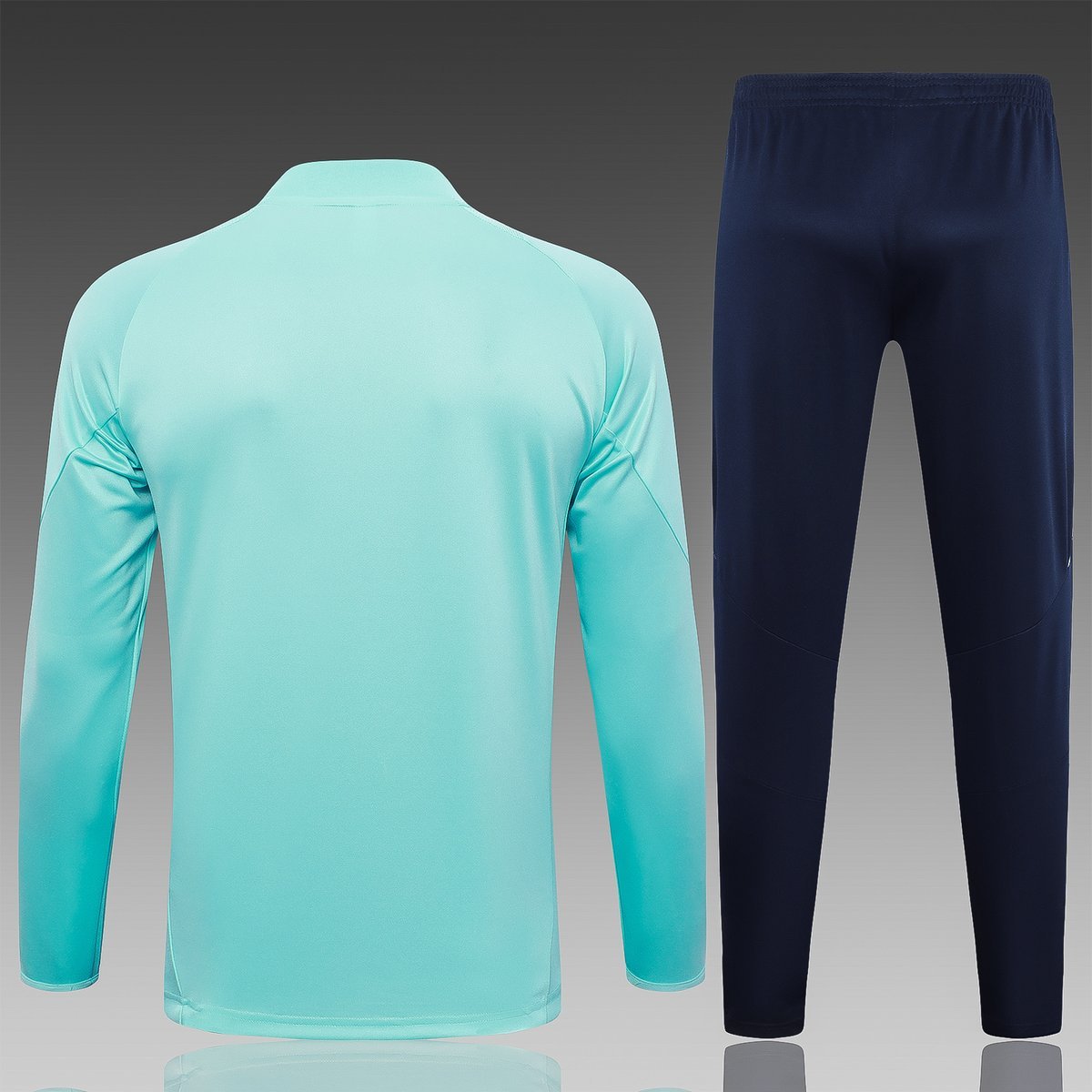 2024-2025 Real Madrid Training Suit, Light Green with Navy Side Panels — alternate view 1