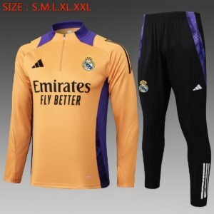Real Madrid 2024-2025 Training Suit in Orange with Purple Panels — product photo