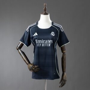 2025-2026 Real Madrid Away Jersey - Navy with White Piping — product photo