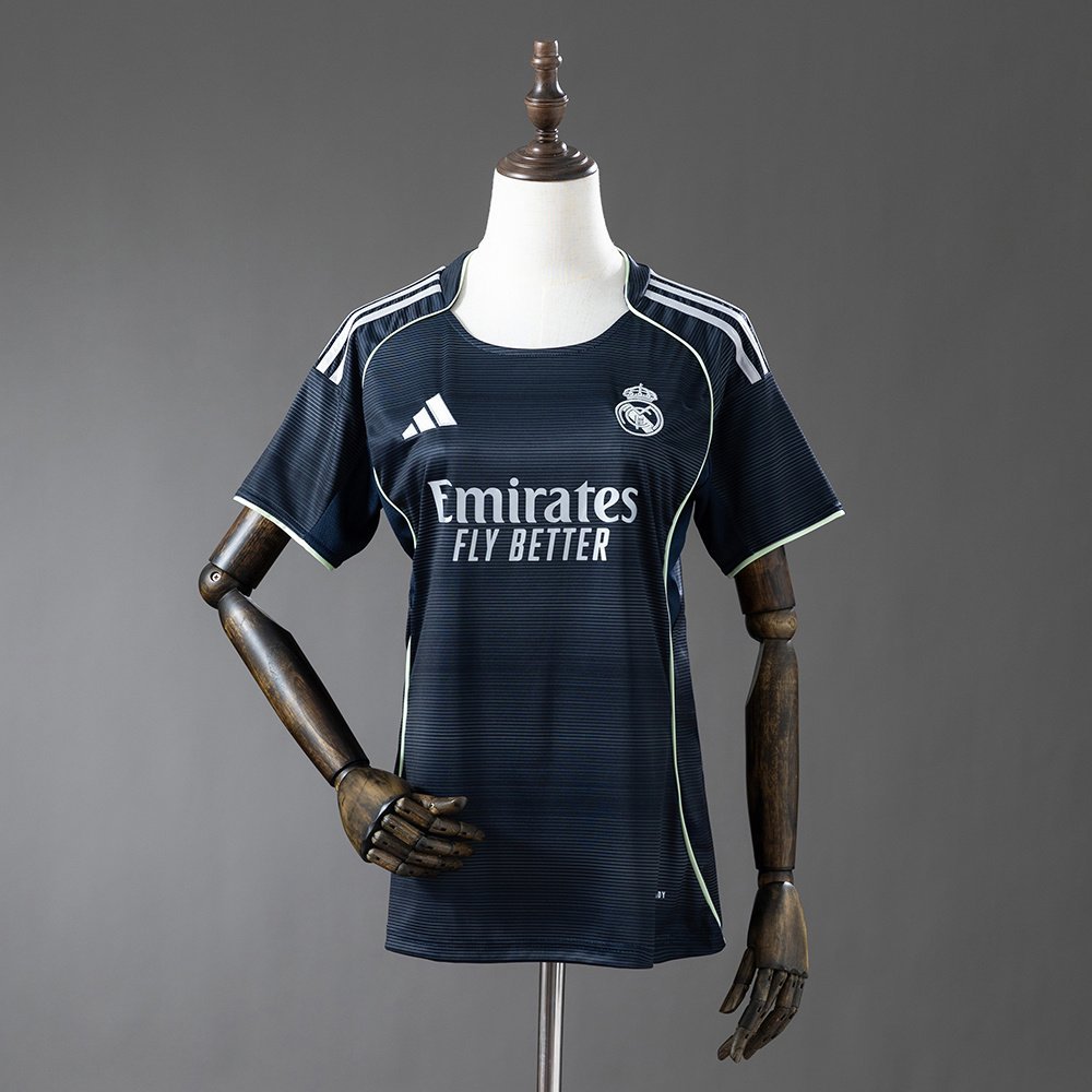 2025-2026 Real Madrid Away Jersey - Navy with White Piping — product photo