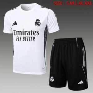 2025-2026 Real Madrid Home Jersey - White with Black Side Panels — product photo