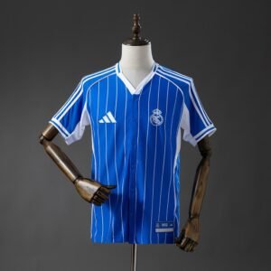 2025-2026 Real Madrid Jersey, Blue with White Pinstripes — product photo