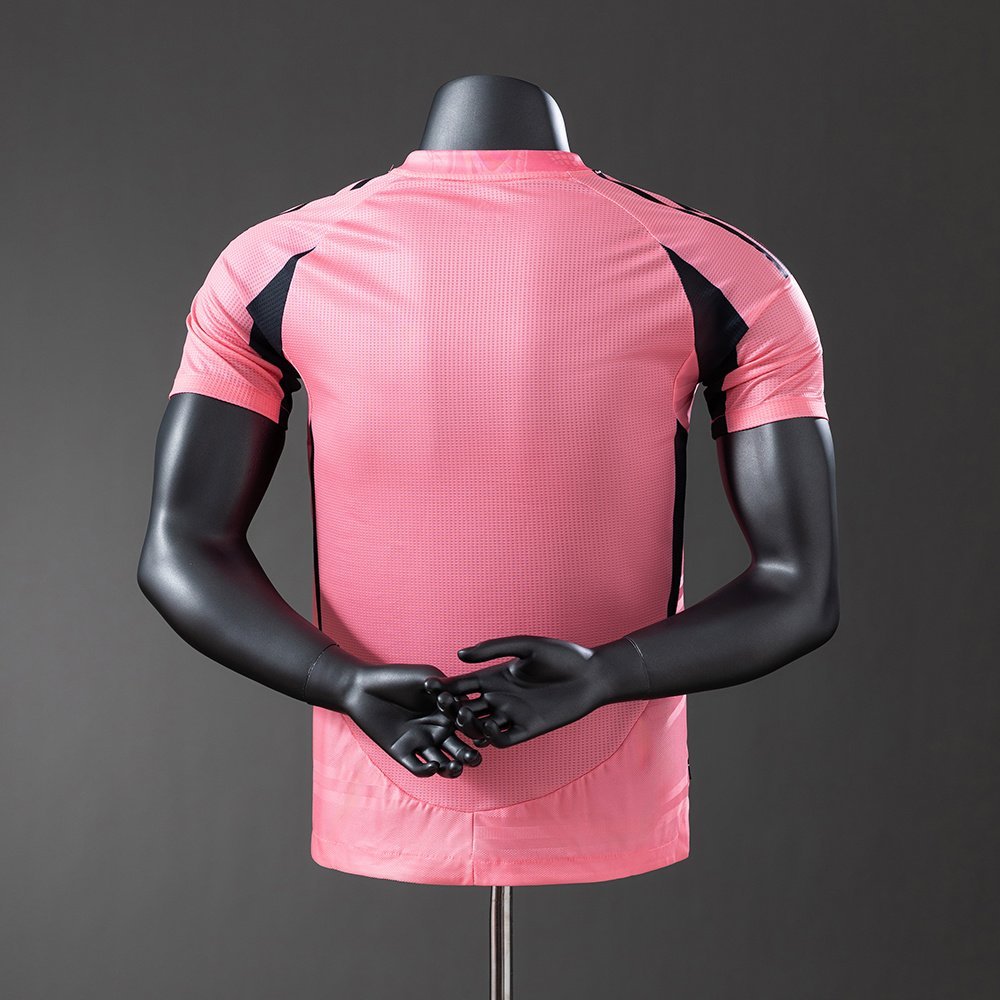 2025-2026 Real Madrid Jersey - Pink with Black Sleeves and Dragon Print — alternate view 1