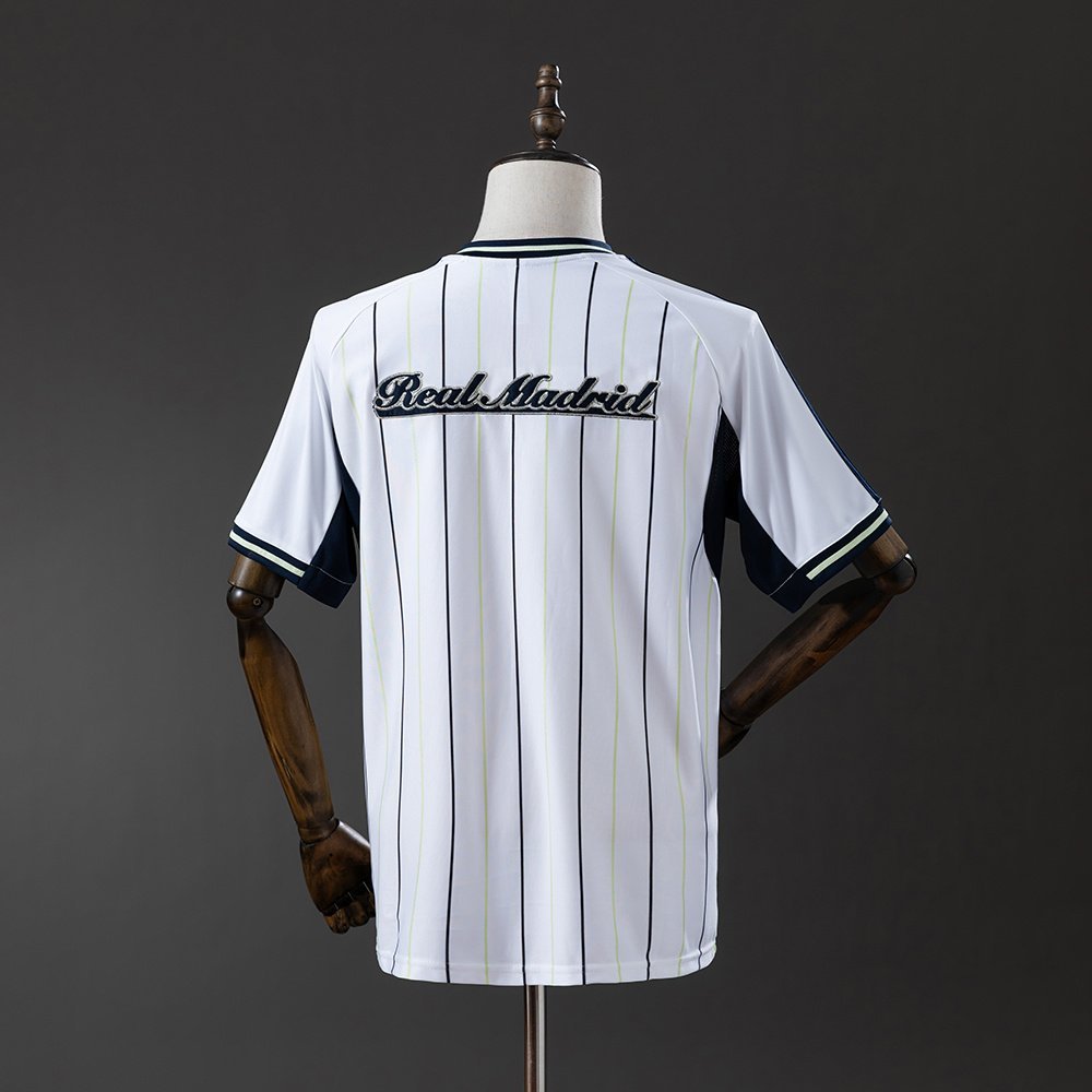 Real Madrid Jersey 2025-2026 - White with Navy Pinstripes — alternate view 1