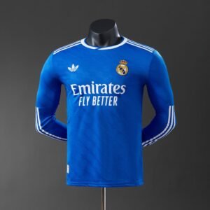 Blue White Stripes Real Madrid 2025-2026 Third Long Sleeve Jersey — product photo