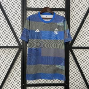 Real Madrid 2025-2026 Training Suit in Blue with Grey Geometric Pattern — product photo