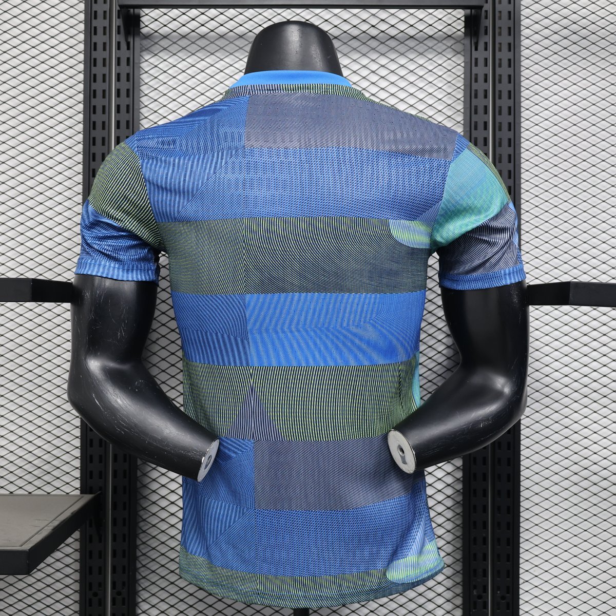 2025-2026 Real Madrid Training Suit, Blue with Grey Geometric Pattern — alternate view 1