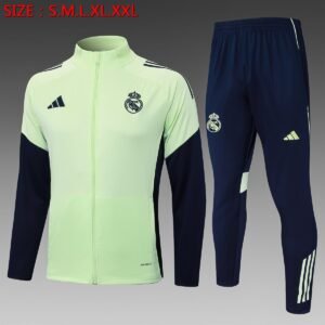 2025-2026 Real Madrid Training Suit, Light Green with Navy Panels — product photo
