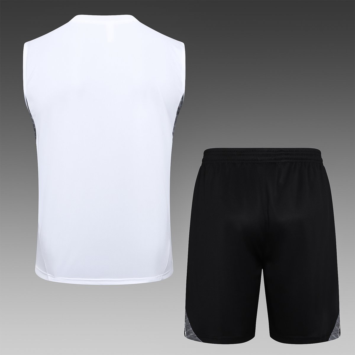 Real Madrid 2025-2026 Training Vest in White with Black Side Panels — alternate view 1