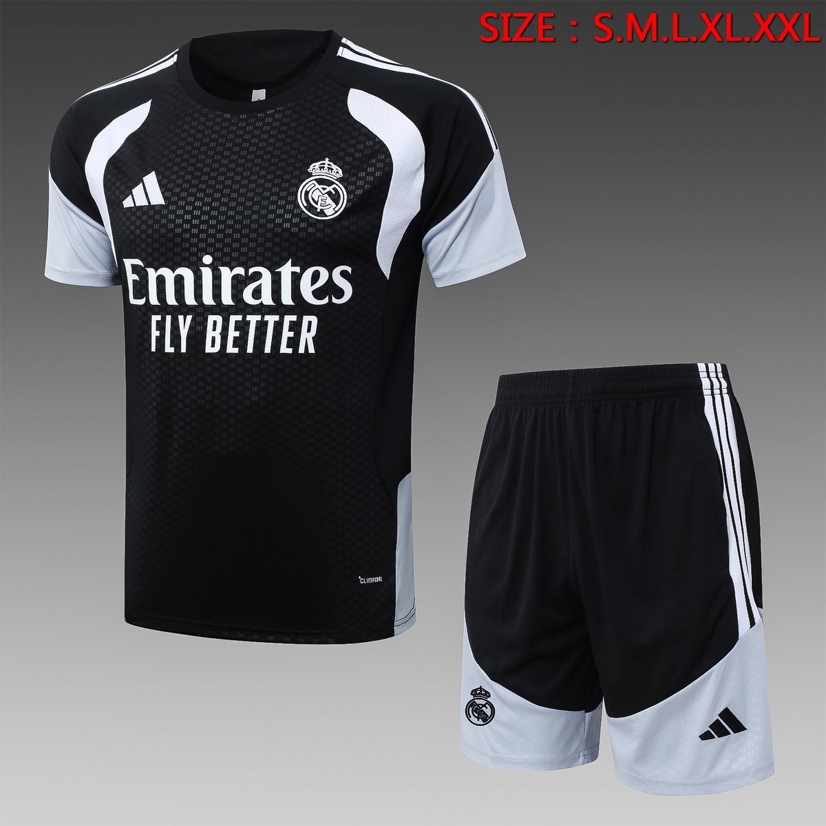 2026-2027 Real Madrid Away Jersey, Black with White Panels — product photo
