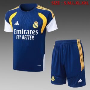 Real Madrid 2026-2027 Away Jersey in Royal Blue with Yellow Shoulder Arcs — product photo