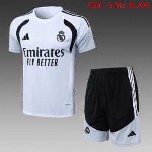 White Black Shoulder Panels Real Madrid 2026-2027 Home Jersey — product photo