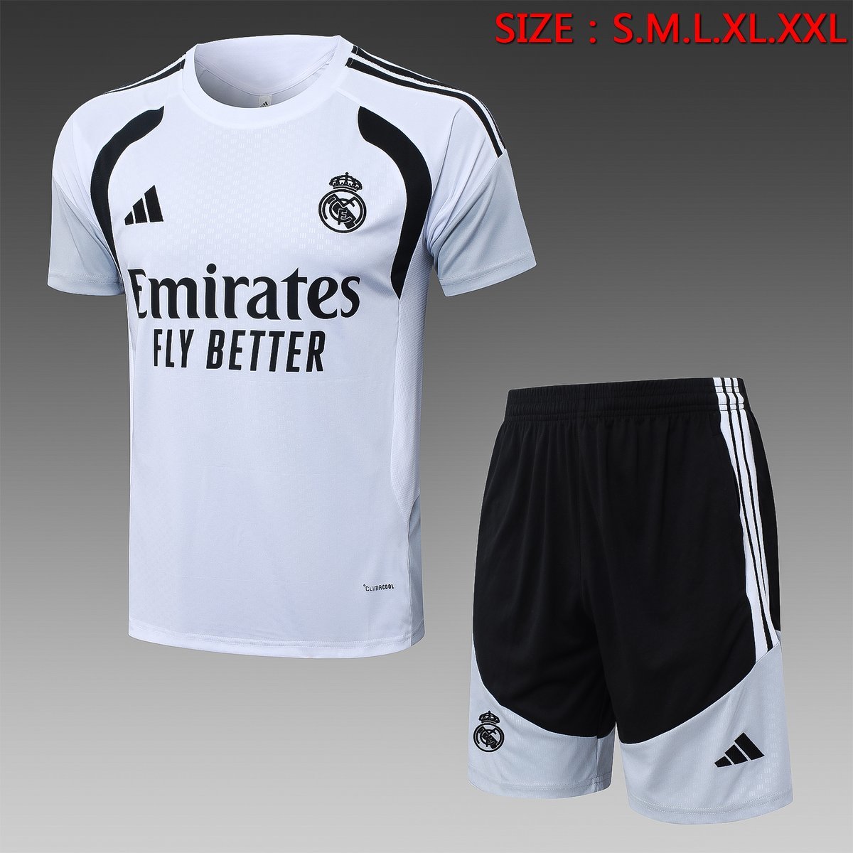 White Black Shoulder Panels Real Madrid 2026-2027 Home Jersey — product photo
