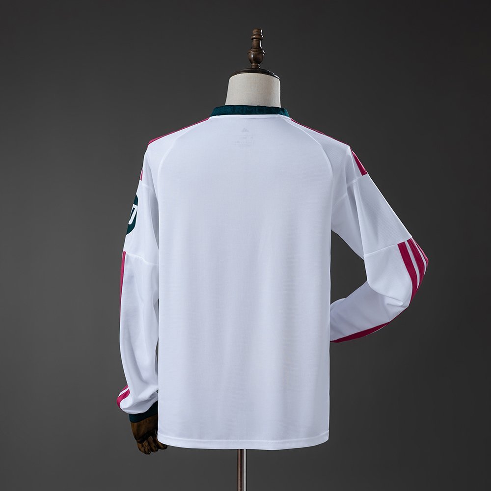 Real Madrid 2026-2027 Home Long Sleeve Jersey in White with Pink Shoulder Stripes — alternate view 1
