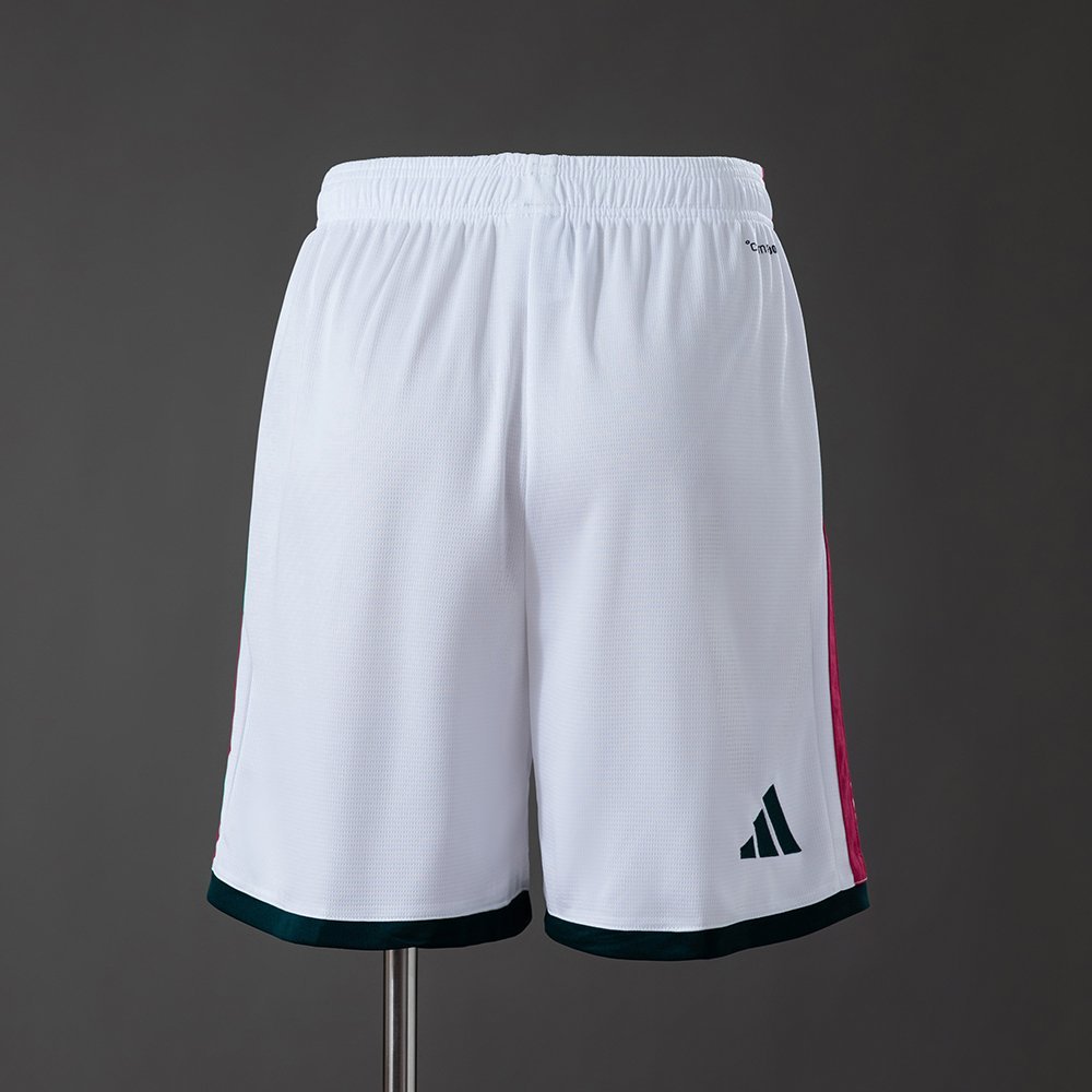 2026-2027 Real Madrid Home Shorts, White with Pink Stripes — alternate view 1