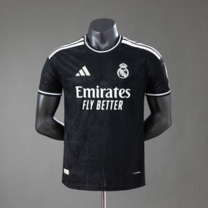 Black Tonal Crest Pattern Real Madrid 2026-2027 Jersey — product photo