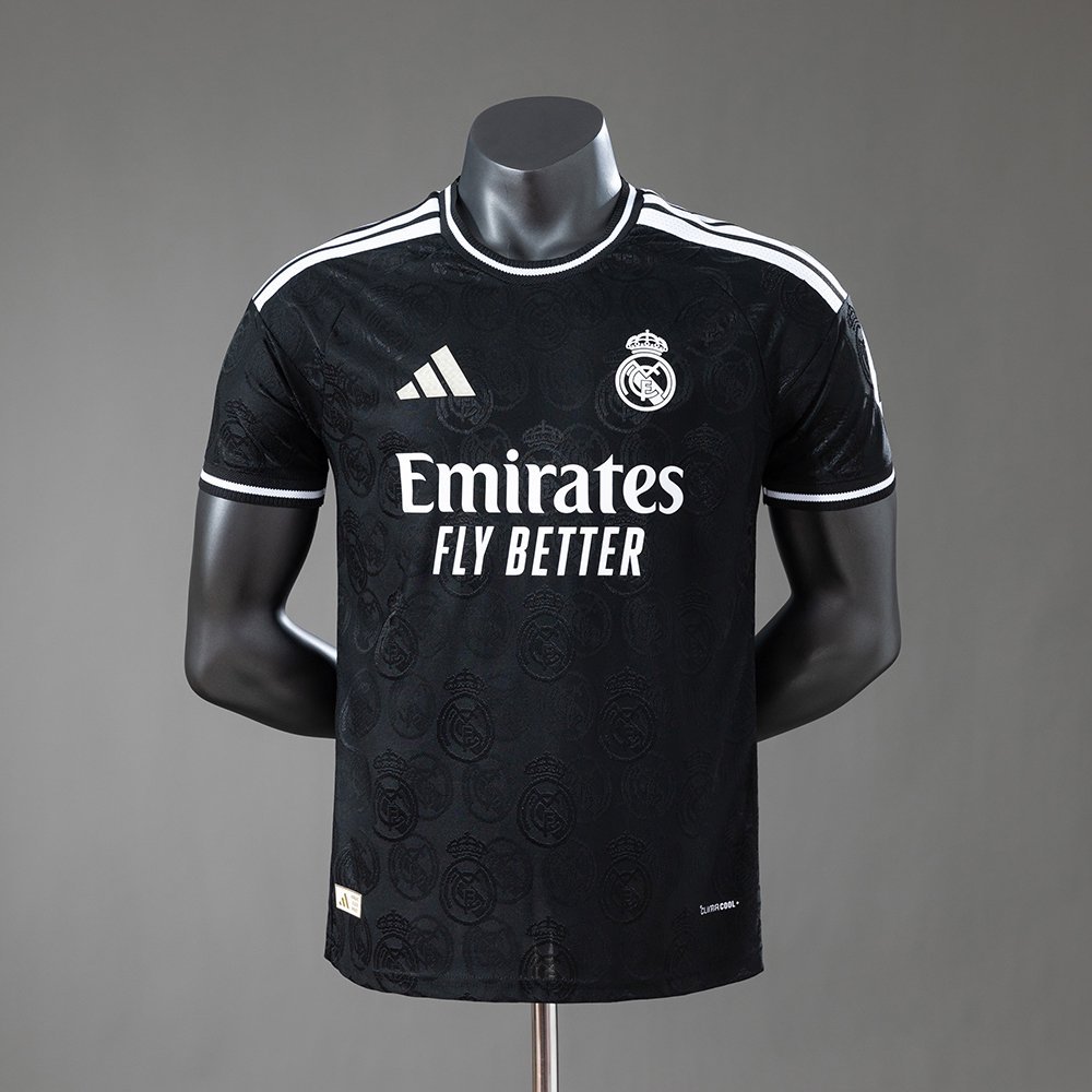 Black Tonal Crest Pattern Real Madrid 2026-2027 Jersey — product photo