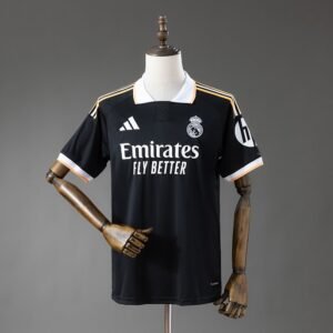 Black White Collar and Gold Trim Real Madrid 2026-2027 Jersey — product photo