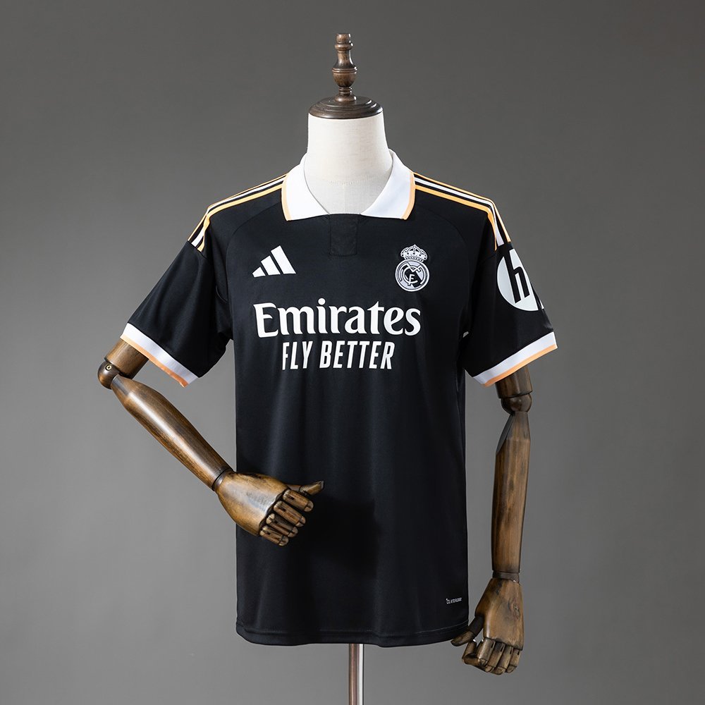 Black White Collar and Gold Trim Real Madrid 2026-2027 Jersey — product photo