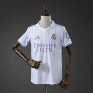 2026-2027 Real Madrid Jersey - White with Purple Pinstripes — product photo