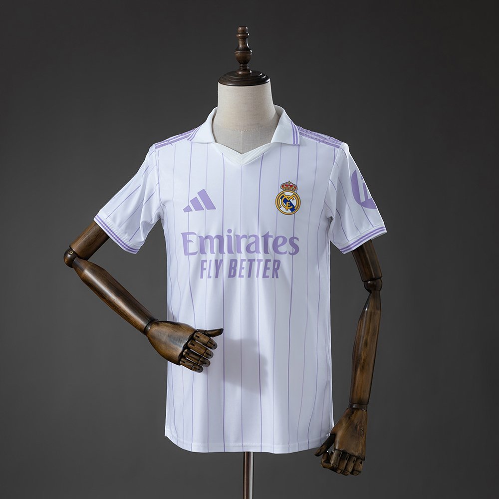 2026-2027 Real Madrid Jersey - White with Purple Pinstripes — product photo