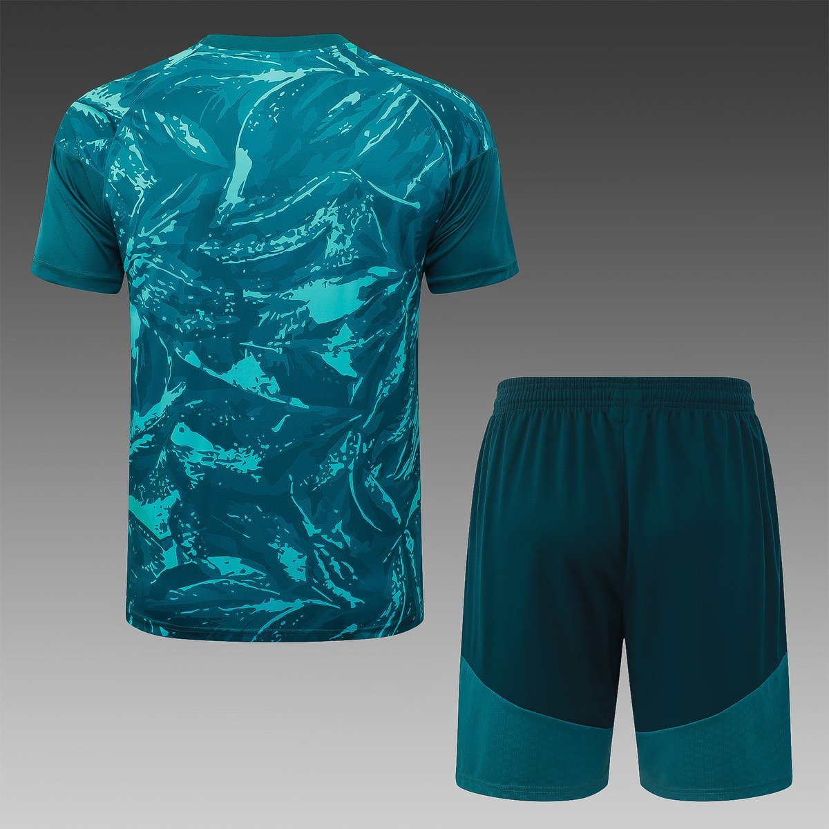Real Madrid Third Jersey 2026-2027 - Dark Green with Ink Print and Pink Stripes — alternate view 1