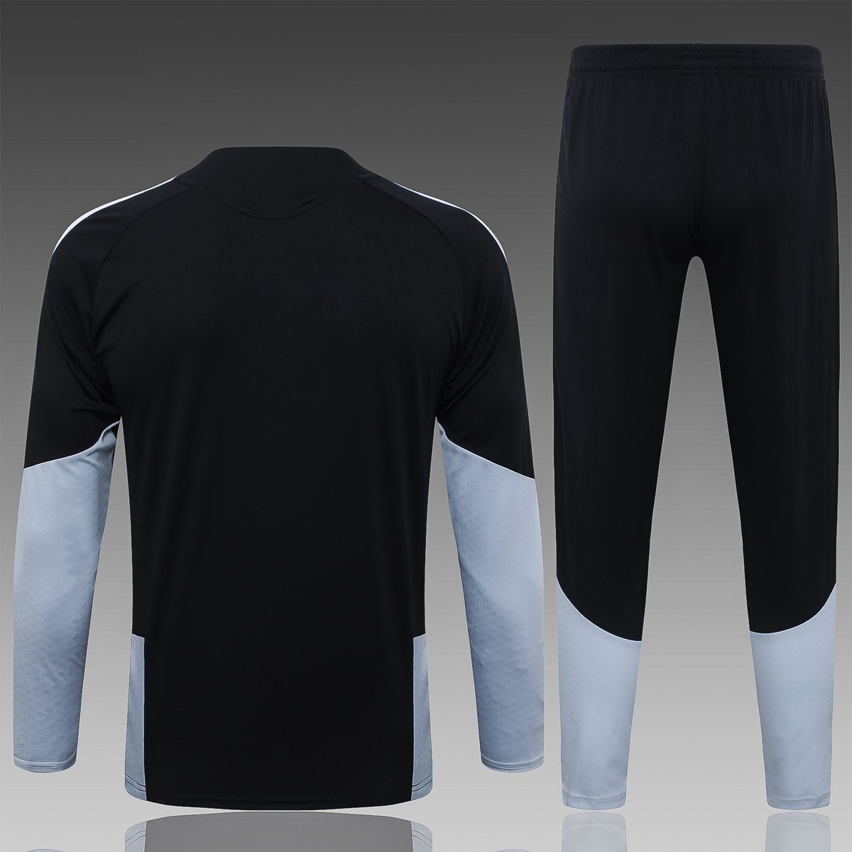 2026-2027 Real Madrid Training Suit - Black with White Panels and Grey Pants — alternate view 1