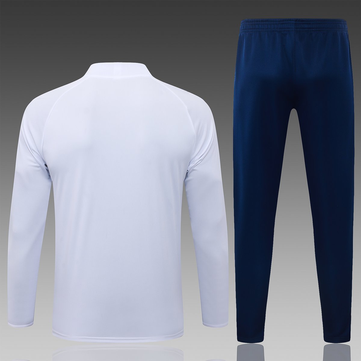 Real Madrid Training Suit 2026-2027 - White with Yellow Stripes and Navy Pants — alternate view 1