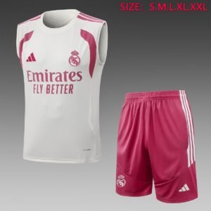 Beige Rose Red Accents Real Madrid 2026-2027 Training Vest — product photo