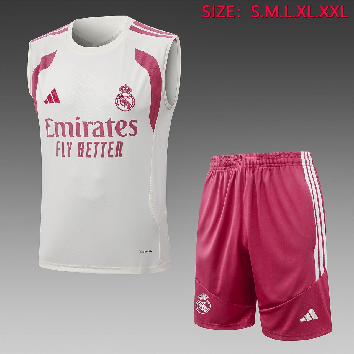 Beige Rose Red Accents Real Madrid 2026-2027 Training Vest — product photo