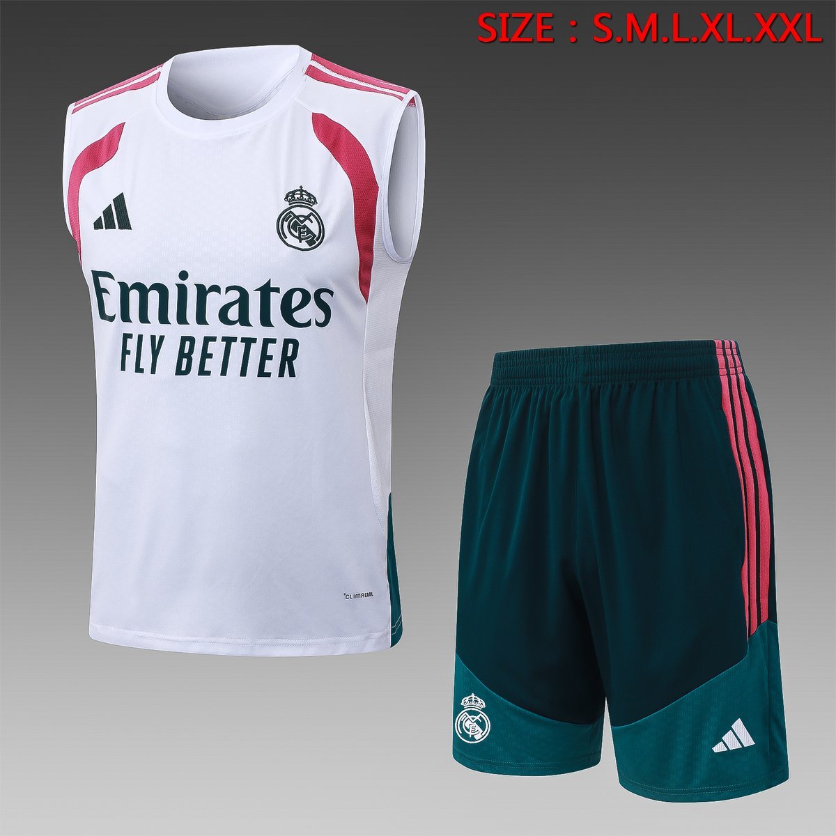Real Madrid Training Vest 2026-2027 - White with Rose Red Accents — product photo