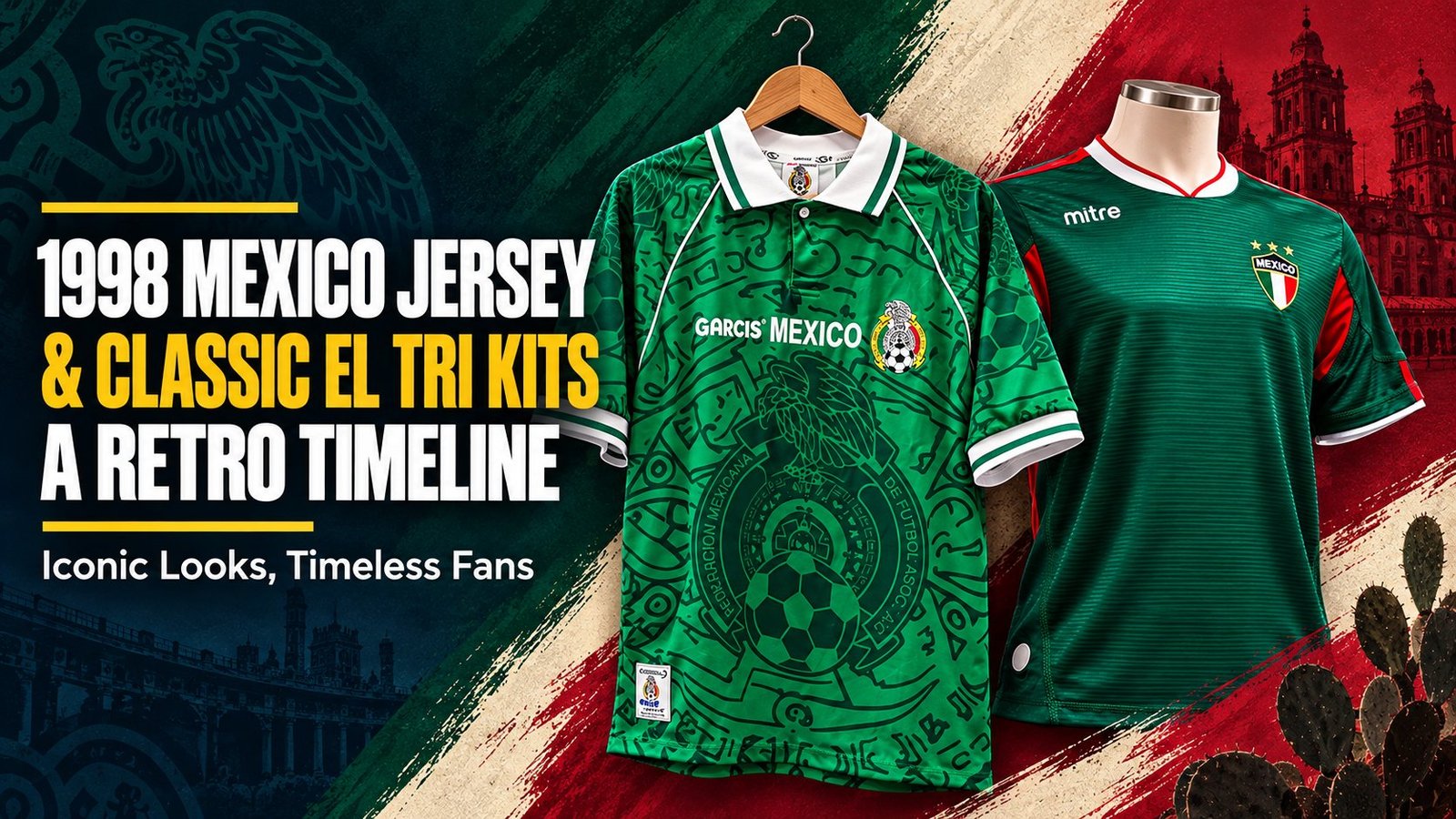 1998 Mexico Jersey & Classic El Tri Kits — Retro Timeline title card