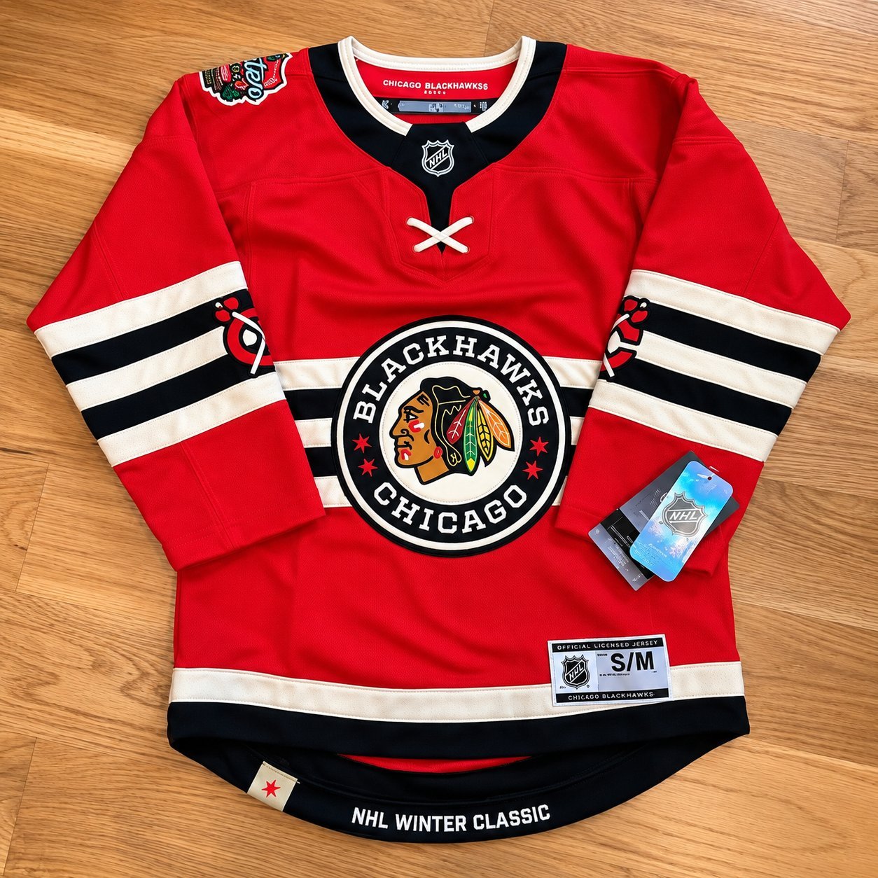 Blackhawks Winter Classic licensed novelty jersey — Fanatics build